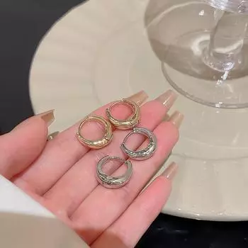 U-образные модные европейско-американские серьги из серебра 925 пробы с эксклюзивным дизайном E6013 золотой