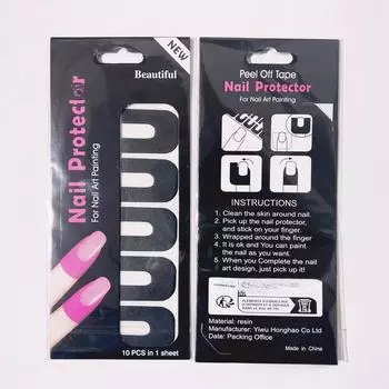 U-образные наклейки для ногтей, препятствующие переливанию жидкости чёрный