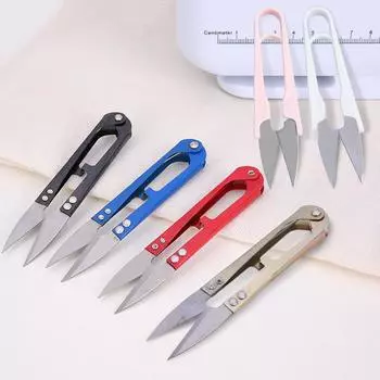 U-образные ножницы для вышивания V-образные бытовые ножницы для обрезки ниток с мини-резаком для шитья одежды ножницы для вышивки крестом ножницы для пряжи 1pcs золотой