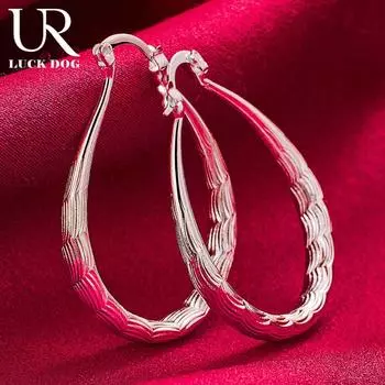 U-образные серьги для пирсинга из стерлингового серебра 925 пробы. Модные свадебные украшения. 30mm*33mm