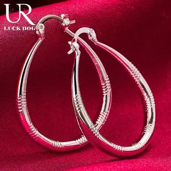 U-образные серьги для пирсинга из стерлингового серебра 925 пробы. Модные свадебные украшения. 39mm*32mm