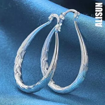 U-образные серьги для пирсинга из стерлингового серебра 925 пробы. Модные свадебные украшения. 30mm*33mm