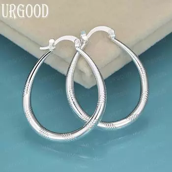 U-образные серьги для пирсинга из стерлингового серебра 925 пробы, модные свадебные украшения 39mm*32mm
