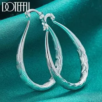 U-образные серьги из стерлингового серебра 925 пробы, модные украшения для вечеринки 30mm*33mm