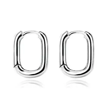 U-образные серьги-клипсы, женские модные простые геометрические серьги, персонализированные и небольшие ювелирные изделия Mori, полые круглые серьги-кольца