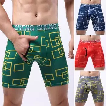 U-образные шорты со средней посадкой и эластичной резинкой на талии, модные мужские шорты с буквенным принтом, нижнее белье XL красный
