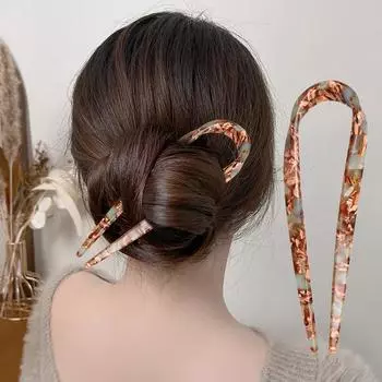 U-образные шпильки для волос женские французские шпильки для волос с двумя зубцами винтажные заколки для волос аксессуары для пучков женские инструменты для укладки волос синий