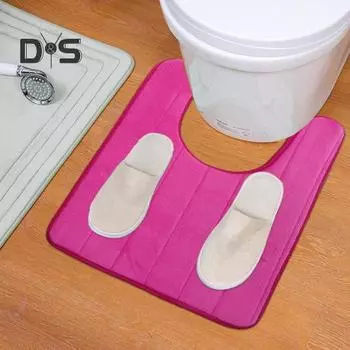 U-образный напольный коврик износостойкий нескользящий супер водопоглощающий легко моется быстросохнущий коврик для ванной комнаты и туалета 1pc серый