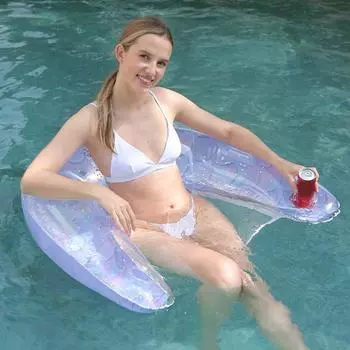 U-образный плавающий ряд утолщенный плавательный круг плавающее кресло плавающая надувная кровать реклайнер плавательное оборудование серебряный