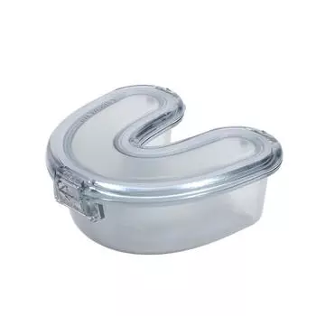 U-образный прозрачный футляр для зубных протезов, герметичный, герметичный контейнер для капы, коробка для хранения средств по уходу за полостью рта, простой дорожный держатель, органайзер, коробка для брекетов One Size синий