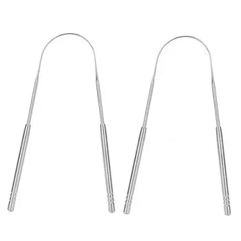 U-образный скребок для языка из нержавеющей стали для удаления неприятного запаха изо рта, защиты здоровья полости рта, очиститель языка