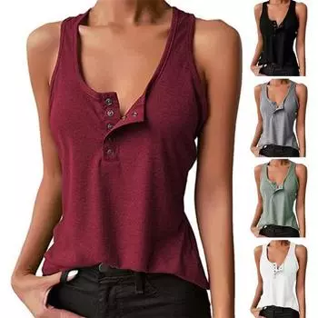 U-образный вырез без рукавов на пуговицах с воротником в рубчик женский жилет женский повседневный однотонный 2XL светло-серый