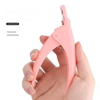U-образные французские ножницы для накладных ногтей, профессиональные кусачки для ногтей с головкой из нержавеющей стали, акриловые гелевые французские накладные ногти розовый