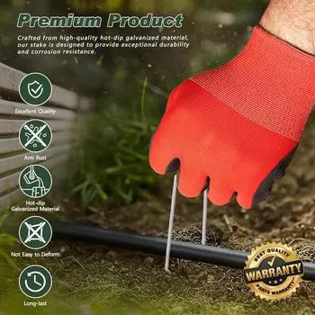 U-shaped Ground Nails, Pipe Mulch Nails, Green , Tent, Galvanized , Outdoor Fixing Tools One Size