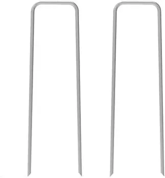 U-shaped Ground Nails, Pipe Mulch Nails, Green , Tent, Galvanized , Outdoor Fixing Tools One Size