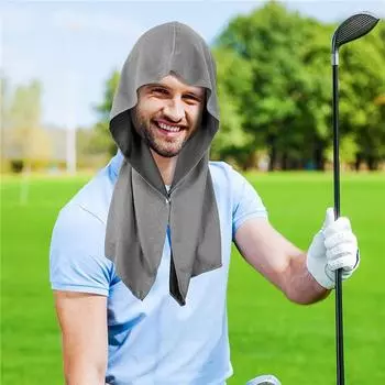 U-shaped Hoodie Cooling Towel Beach Camping Gym Sun Protection Quick Drying Cloth Sweat Absorption Soft Sport Yoga Headscarf 1pc чёрный