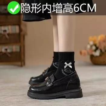 У Су Иньинь такая же обувь, мокасины цвета камелии, маленькие кожаные туфли 2025 года, новые маленькие кожаные туфли 32 размера на толстой подошве, одинарные туфли. 32