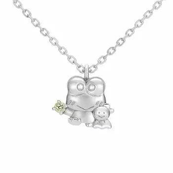 [U-Treasure] Товары Sanrio Kerokerokeroppi Ожерелье Kerokerokeroppi Ожерелье Серебряный женский подарок NSaKP-100-SV