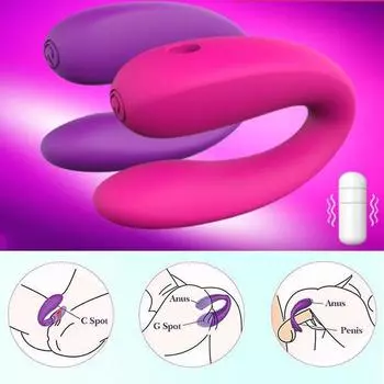 U Type Vibrator G-Spot Anal Pussy Vibrator Стимулятор клитора Секс-игрушка для женщин Пара Секс-шоп