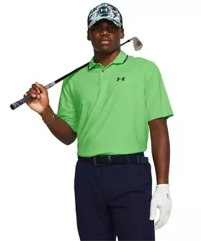 UA Polo Matrix Green Midnight Navy LG [Under Armour] Iso-Chill //
