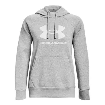 UA RIVAL FLEECE BIG LOGO HDY Мод Серый Светло-Меланжевый Белый MD [Under Armor] / /