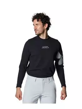 UA Waffle Long Sleeve Mock Neck Shirt Black Mod Gray LG [Under Armour]
