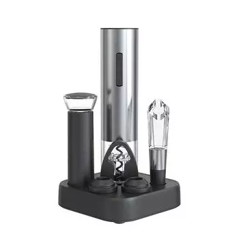 Uareliffe 5 в 1 электрическая открывалка для бутылок вина с подставкой для хранения быстрая отрезвляющая насадка для резки оловянной фольги перезаряжаемый винный штопор