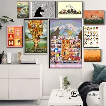 Уэс Андерсон персонажи фильмов постеры и принты настенное искусство декоративная картина холст живопись для гостиной домашний декор без рамы 21cm30cm NoFrame