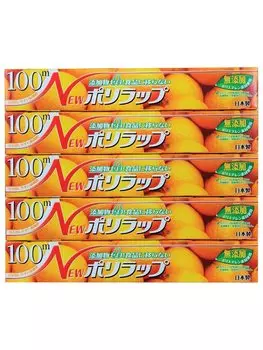 Ube Film НОВАЯ пленка Polywrap 30 см x 100 м Набор из 5 штук Без добавок Безопасно для младенцев Идеально подходит для хранения детского питания Прозрачный Без добавок