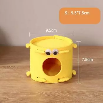 Убежище для хомяка из высокопрочного войлочного материала, трехмерный, в форме пчелы, устойчивый к жеванию, домик для укрытия хомяка, товары для животных
