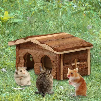 Убежище для хомяков, деревянный дом, комната для занятий, хижина для маленьких животных, игрушка для