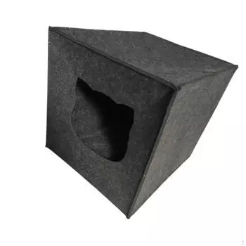 Убежище для кошек, крытая кровать, складной уютный домик-пещера из фетра для котят породы померанский шпиц dark gray Cat mouth