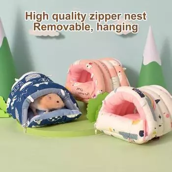 Убежище для морской свинки, плюшевое гнездо для хомяка, зимняя теплая кровать, укрытие для отдыха мелких животных, аксессуар для морской свинки, кролика, ежа, шиншиллы темно-розовый
