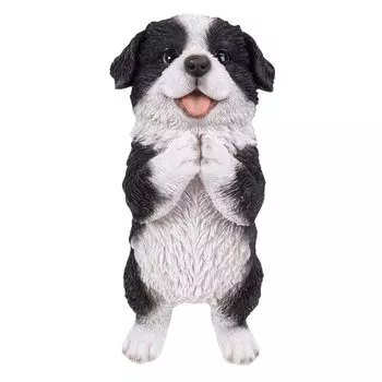 Ubia Begging Border Collie x x 22cm Doll Figurine Animal Ornament Garden Decoration Realistic Cute Dog H16793 13.2 10.5
