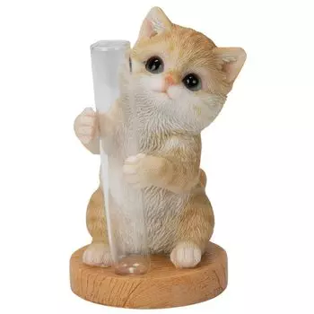 Ubia Brown Tabby Cat Vase x x cm Doll Figure Ornament Animal Garden Decoration Realistic Cute Cat 5.5 5.5 8.5 H22166-1A