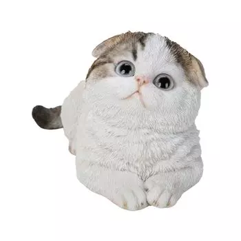 Ubia Crouching Scottish Fold с коричневыми ушками Drop 15 xx 8 Garden Ears, полосатый, 8,5 см, кукла, фигурка, украшение, животное, украшение, кошка, H24083-1