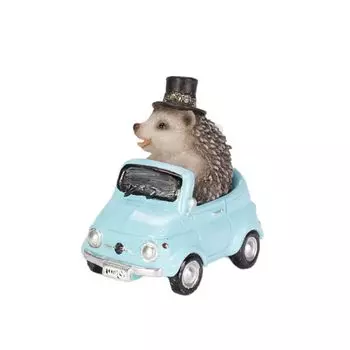 Ubia Driving Hedgehog x x cm Doll Figurine Ornament Animal Garden Decor Hedgehog H24044 (Mini) 3.8 2.5 3.7