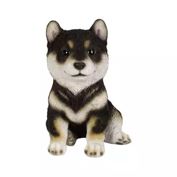 Ubia Sitting Black Shiba Inu x x cm Doll Figurine Ornament Animal Garden Decor Dog 17.5 13.7 20.3 H16580-2