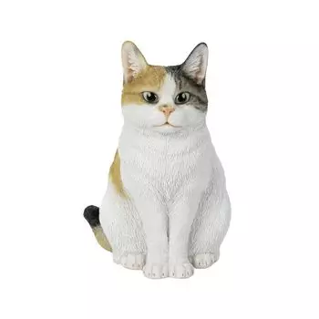 Ubia Sitting Calico Cat x 20 x cm Doll Figure Ornament Animal Garden Decoration Realistic Cute Cat H16424 24.5 29.5