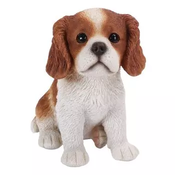 Ubia Sitting Cavalier King Charles Spaniel x 8 x 11 cm Doll Figurine Ornament Animal Garden Decoration Realistic Cute Dog H16589 (Small) 11.5