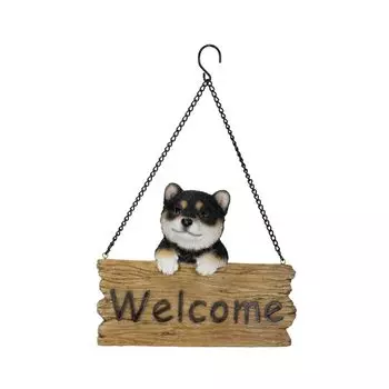 Ubia Welcome Shiba Inu Ornament x x cm Doll Figure Ornament Animal Garden Decoration Dog 18.5 8.2 14.2 H18114-A2