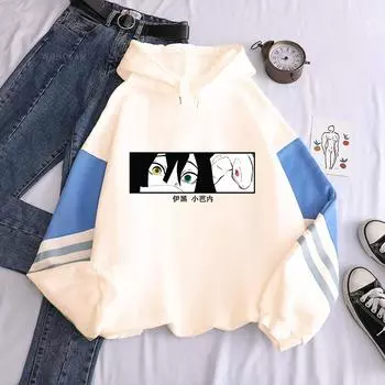 Убийца демонов аниме-толстовка с капюшоном Игуро Обанай с принтом для мужчин и женщин Горячая уличная одежда с изображением манги Толстовка Harajuku унисекс-пуловер XS чёрный