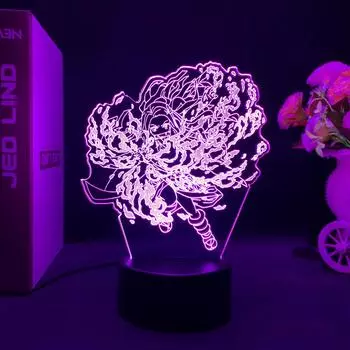 Убийца демонов kimetsu no yaiba Nezuko Kamado 3d светодиодная лампа для спальни манга ночные огни аниме фигурка украшение подарок