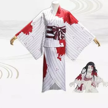 Убийца демонов: Kimetsu no Yaiba женский костюм Камадо Незуко Камадо Незуко кимоно кровавое платье костюмы S