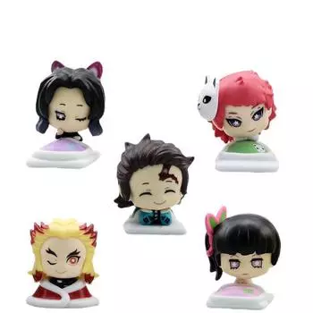 Убийца демонов Танджиро Незуко Гиюу 4 см Набор фигурок из 5 предметов