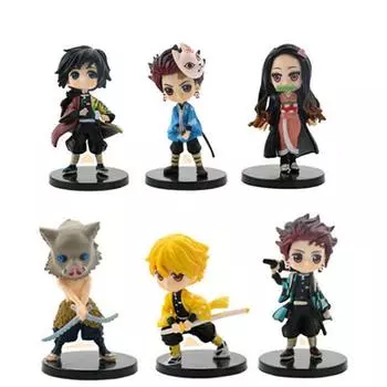 Убийца демонов Зеницу Танджиро Незуко Иноске 7 см Набор фигурок из 6 предметов