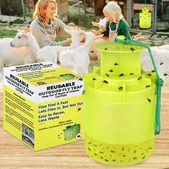 Убийца мух Ловушка для мух Уличная подвесная ловушка для мух Многоразовая ловушка для мух Убийца мух Нетоксичный ловец насекомых Ловушка для мух Ranch светло-серый