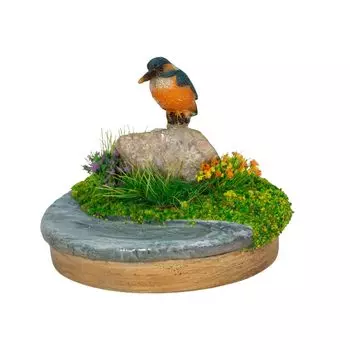 Убия Мини Зимородок Сидящий на Скале 6 x 6 x Сад H23380 Набор, 3,5 см, Фигурка, Украшение, Животное, Декор, Птица,