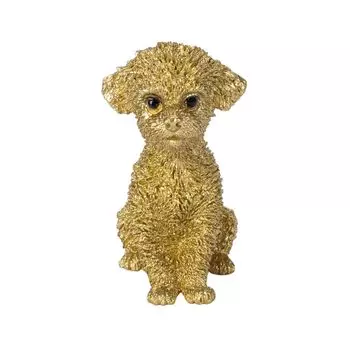 Убия Сидящий Мальтипу Золотой х х см Кукла Фигурка Украшение Животное Садовое Украшение Собака 3.6 2.5 4.5 H24023-J12