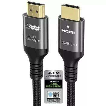 Ubluker 10K 8K 4K HDMI кабель 48Gbps 3M, (Сертифицировано HDMI) Сверхвысокая скорость??HDMI? Кабель 4K 240 Гц 144 Гц 120 Гц 8K 60 Гц 0,01 мс ARC eARC DTS:X HDR10+ HDCP